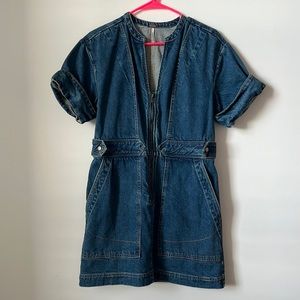 Free People “Dream On” Denim Mini Dress